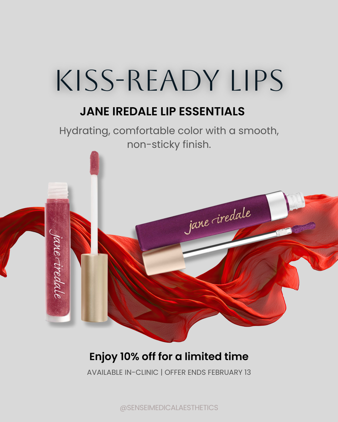 Instagram carousel: Kiss-ready lips, Jane Iredale lip essentials promotion