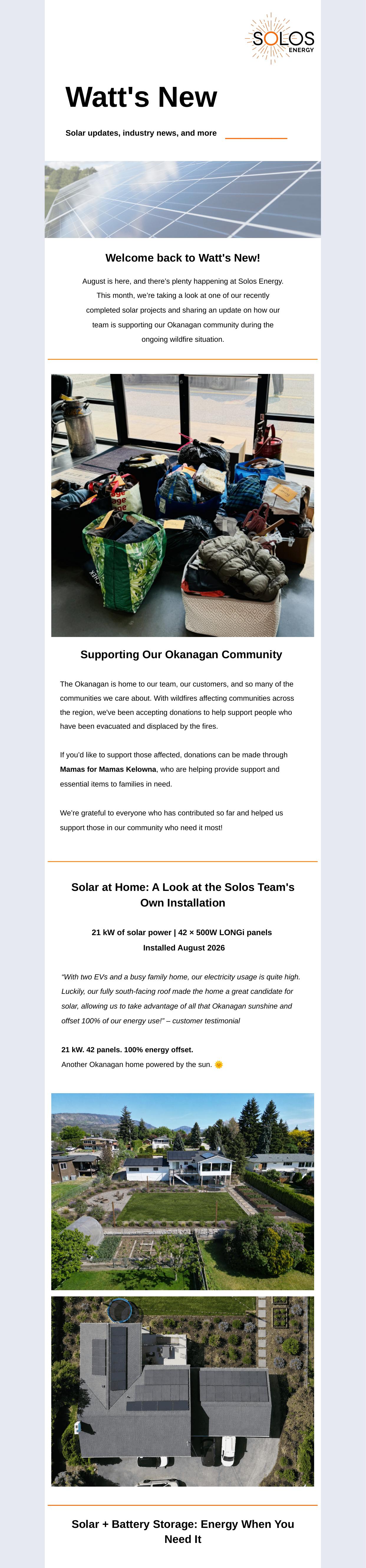 Watt's New August 2026 newsletter, first half