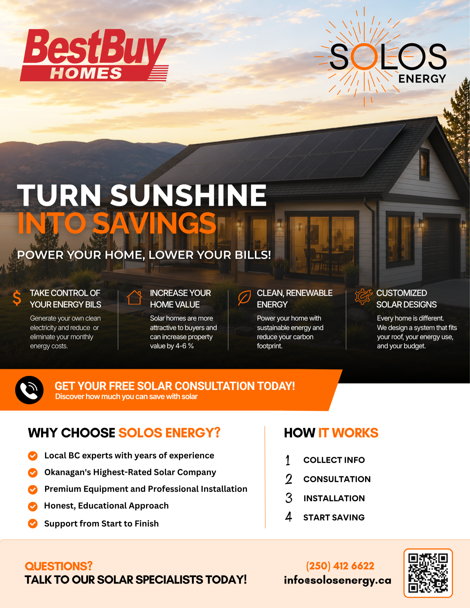 Solos Energy and Best Buy Homes co-branded solar brochure, July 2026